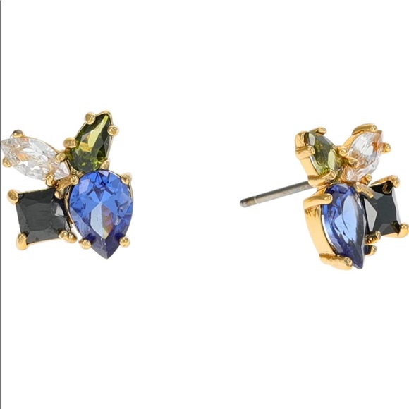 Kate spade flying colors cluster stud earrings in blue/gold
